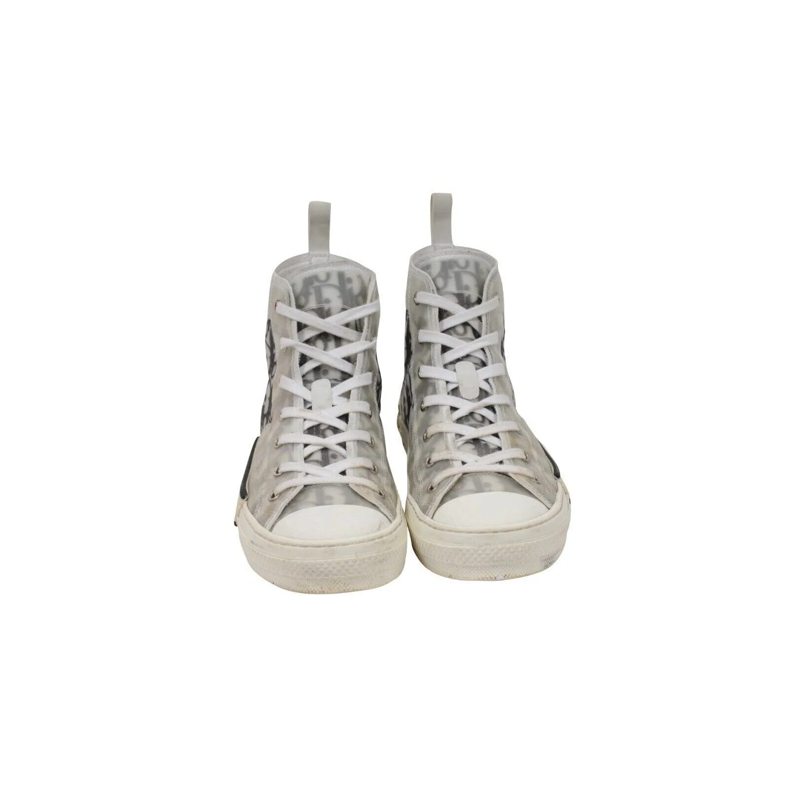 B23 High Top Sneakers Black White Oblique Logo Trainers