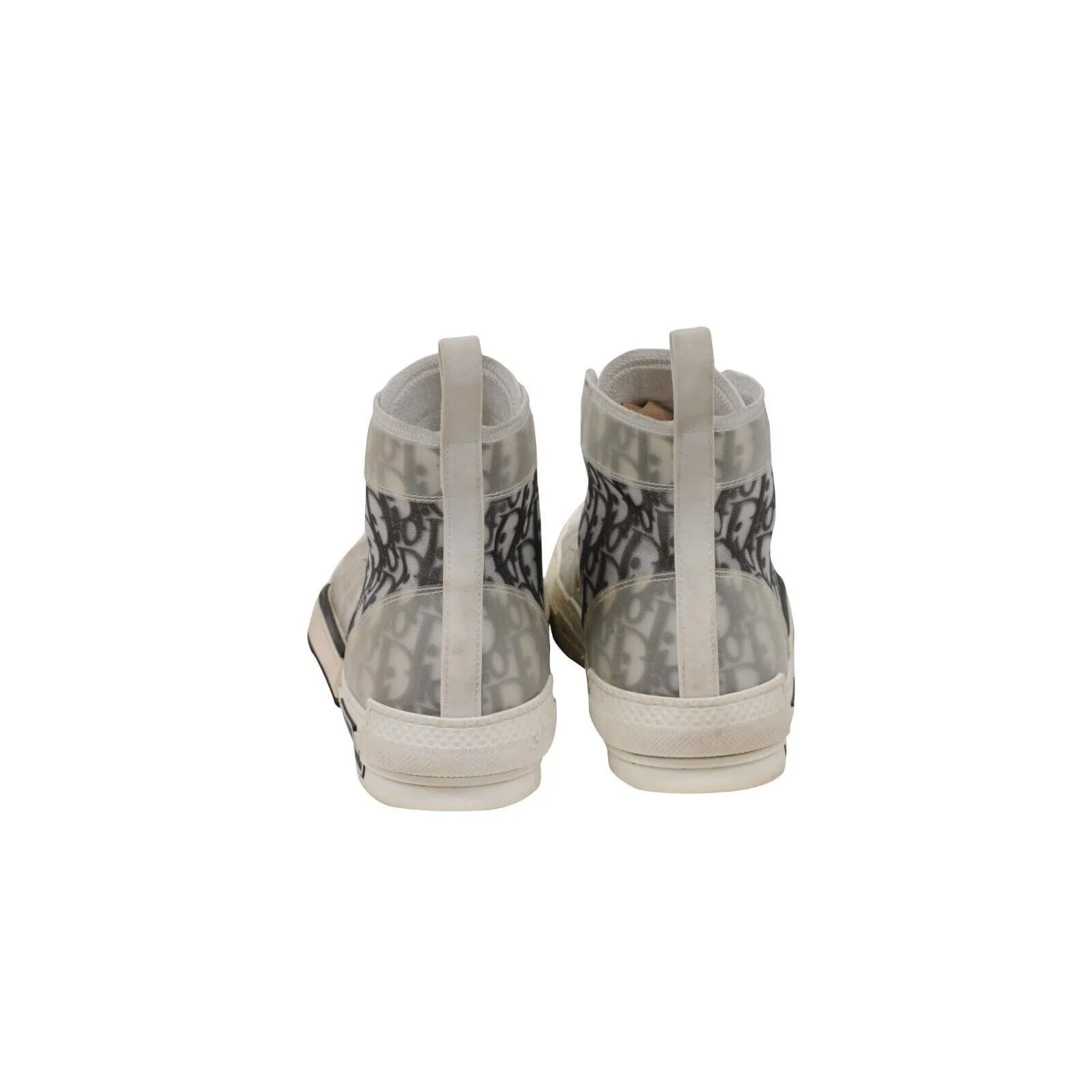 B23 High Top Sneakers Black White Oblique Logo Trainers