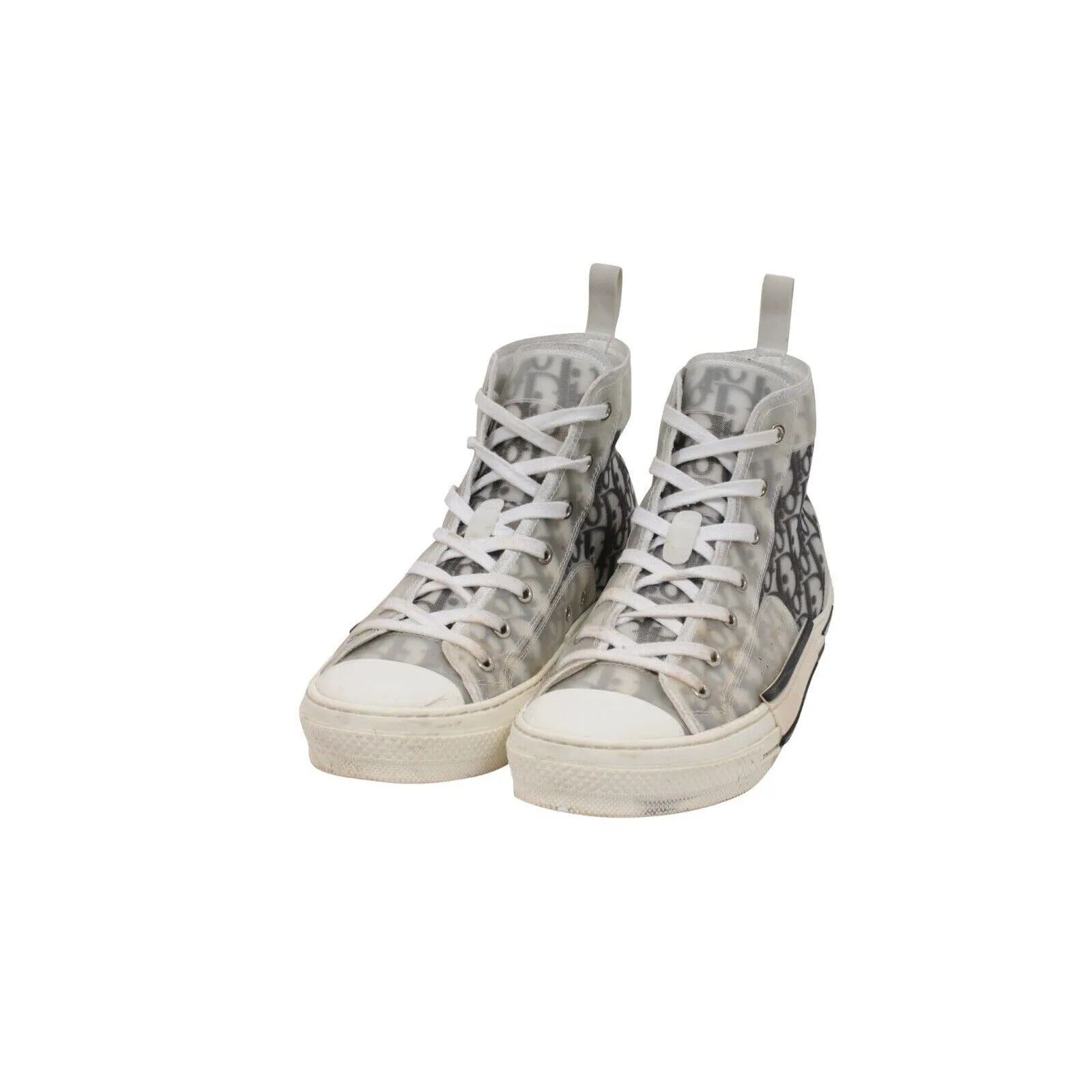 B23 High Top Sneakers Black White Oblique Logo Trainers