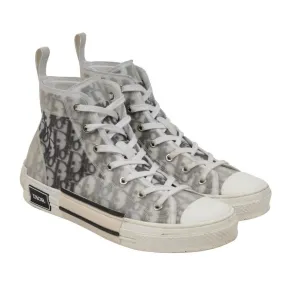 B23 High Top Sneakers Black White Oblique Logo Trainers