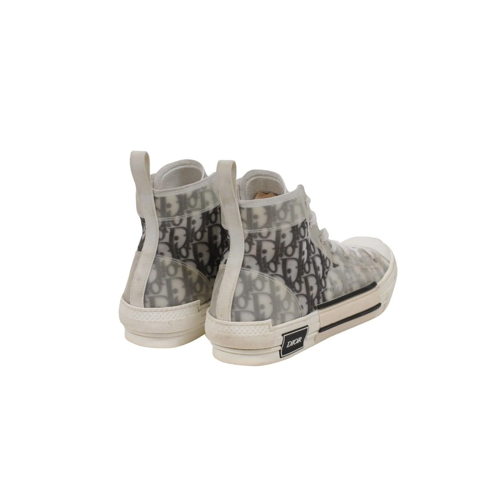 B23 High Top Sneakers Black White Oblique Logo Trainers