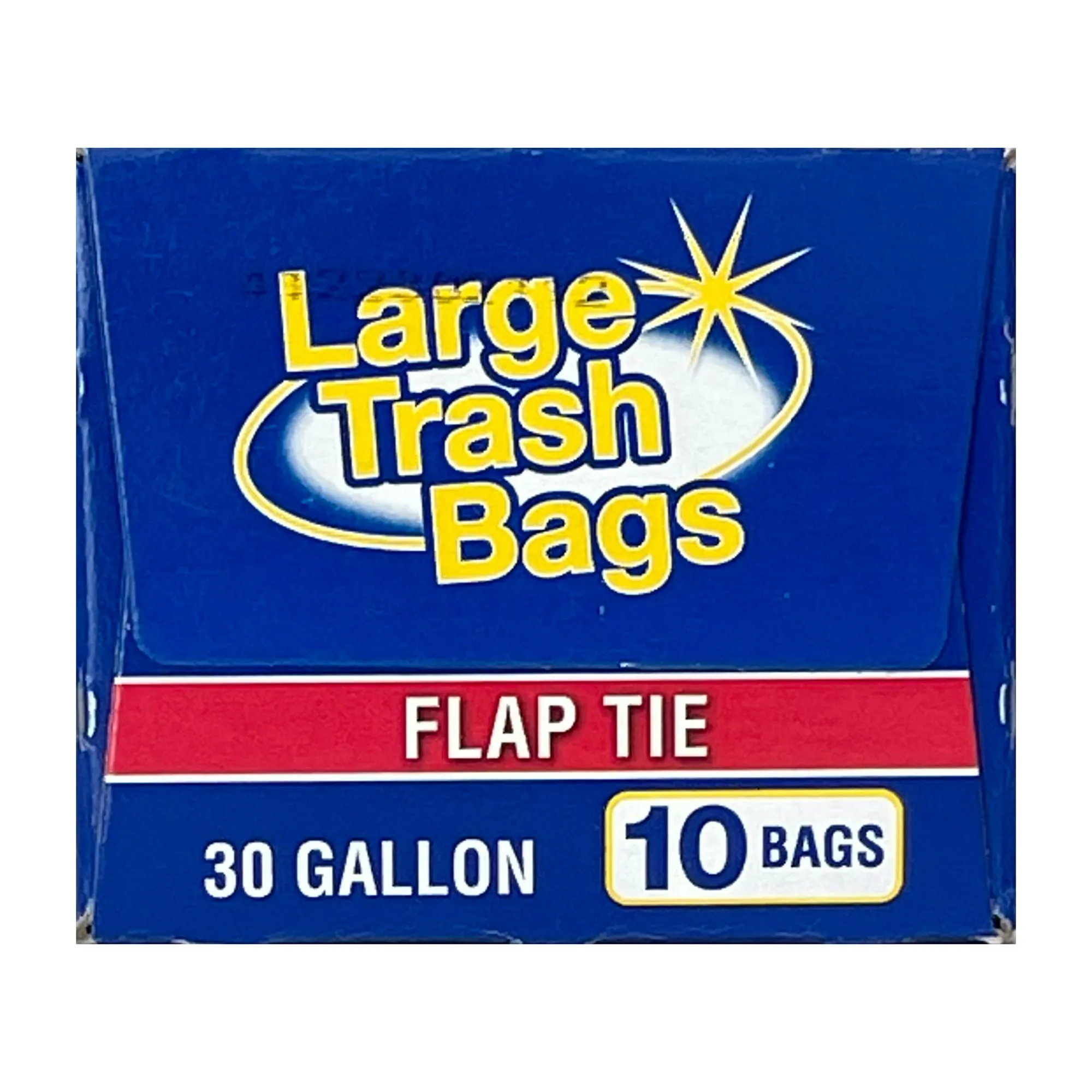 Basic Large Trash Bags, 30 Gallon, 10 Bags (Flap Tie)