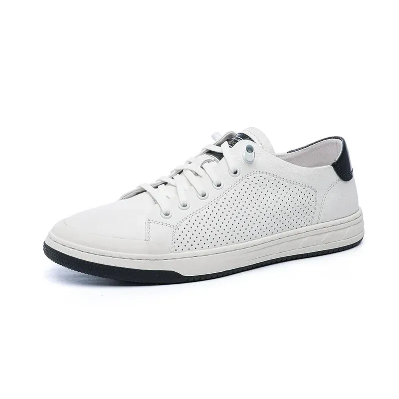 binfenxie  -  New Men Casual Shoes Comfortable Leather Small White Shoes Wear-Resisting Flat Sneakers Fashion Classic Lifestyle Shoes