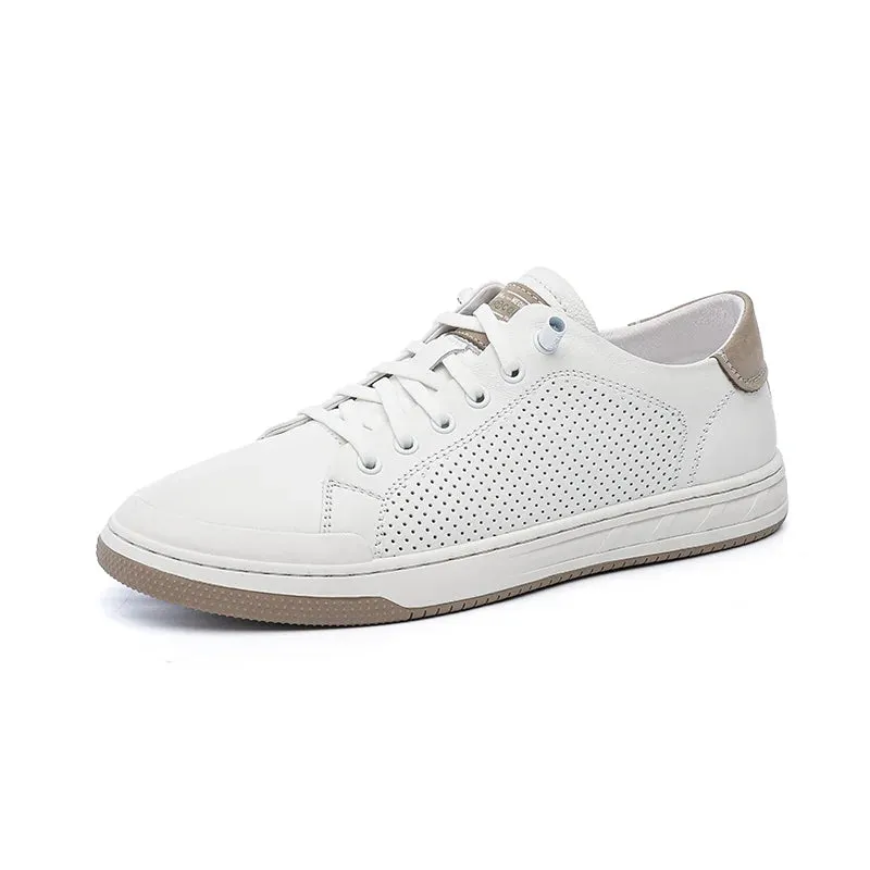 binfenxie  -  New Men Casual Shoes Comfortable Leather Small White Shoes Wear-Resisting Flat Sneakers Fashion Classic Lifestyle Shoes