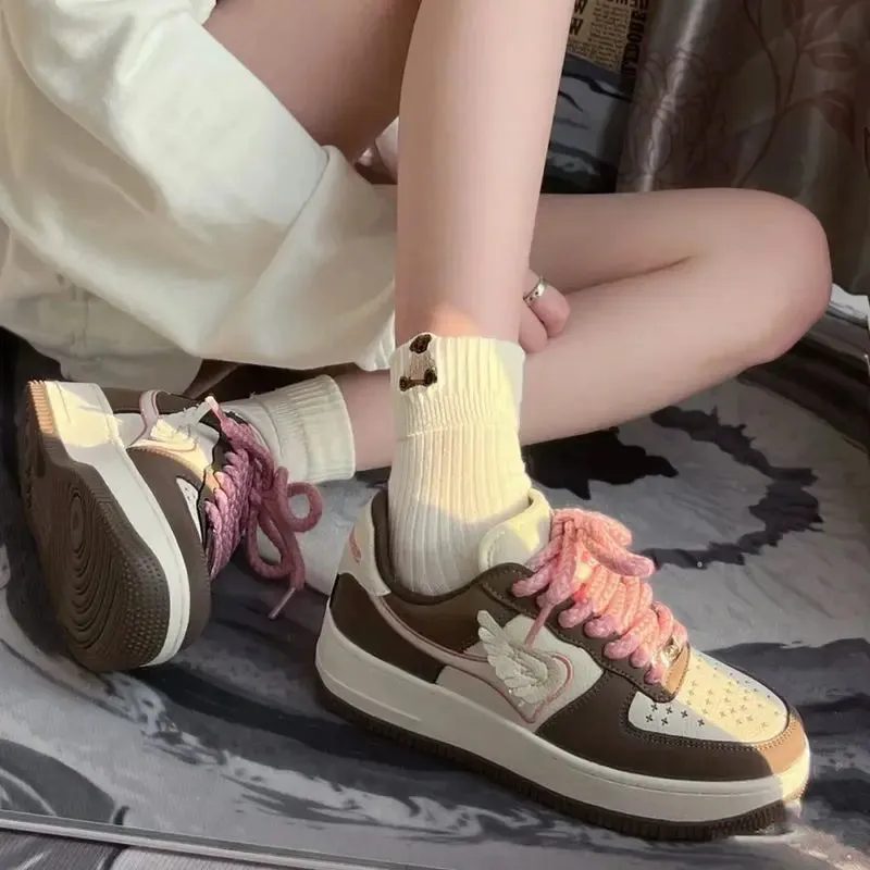 binfenxie  -  Sweet Women Sneakers Cute Autumn Designer Fashion Womens Sports Shoes Niche Korean Style Casual Versatile Female Shoes