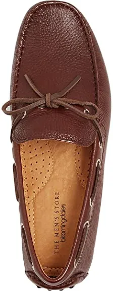 Bloomingdale's Men’s Tie Driver Leather Square Toe Loafers  Color Brown Size 8.5M