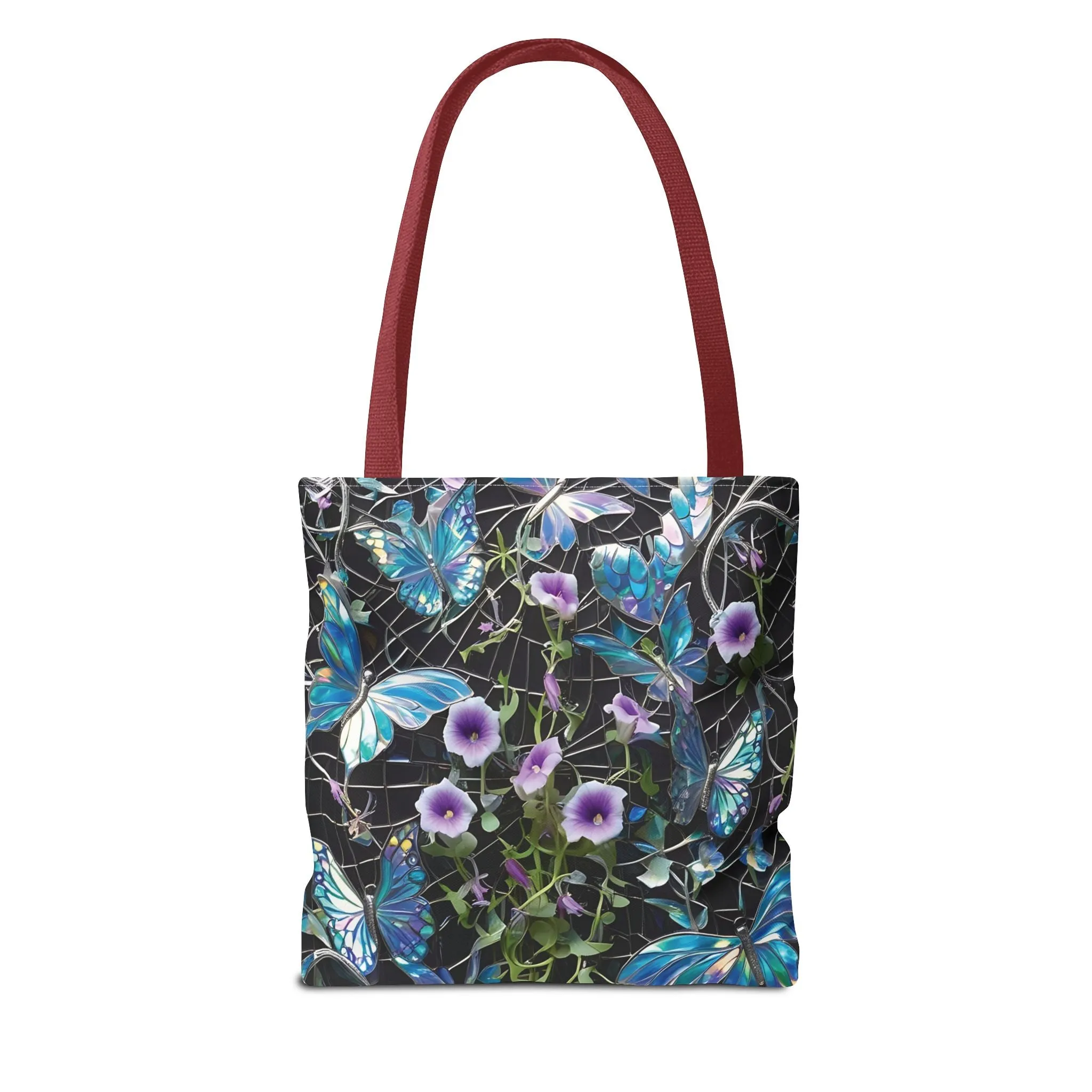 Blue butterflies and cute flowersTote Bag (AOP)