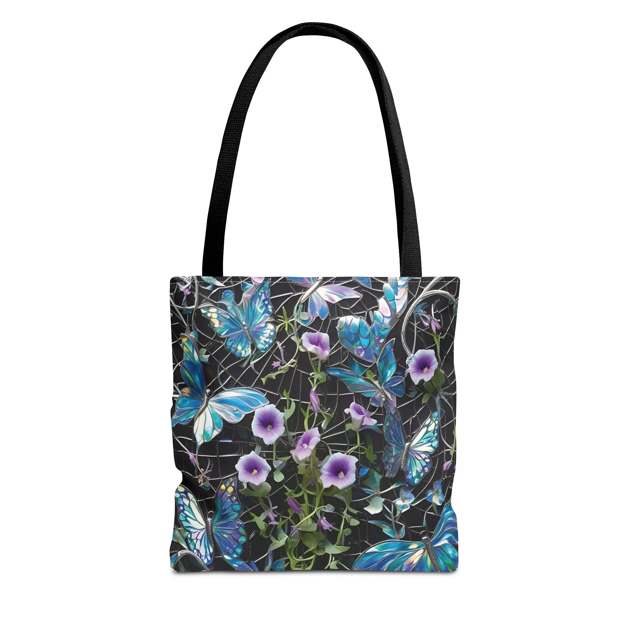 Blue butterflies and cute flowersTote Bag (AOP)