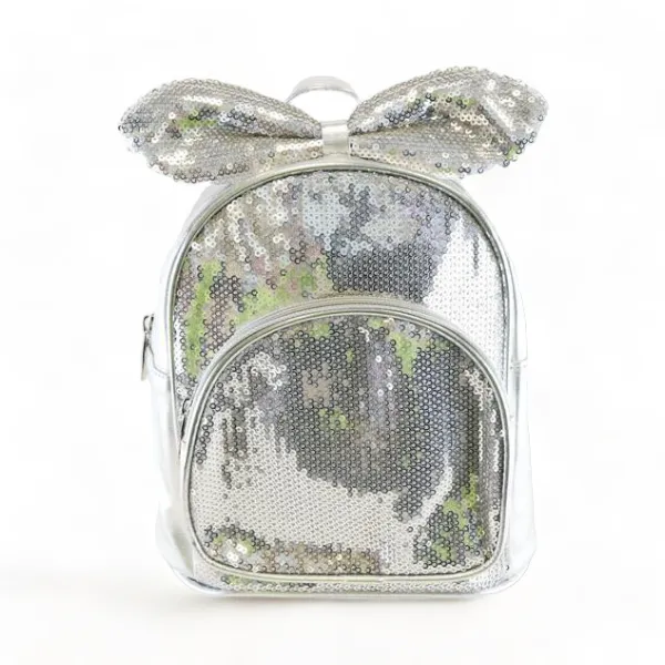 Bowtie Sequin Backpack - Silver