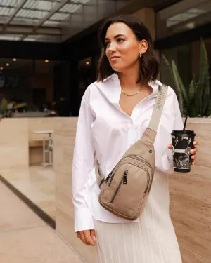 BOYD NYLON SLING BAG BEIGE