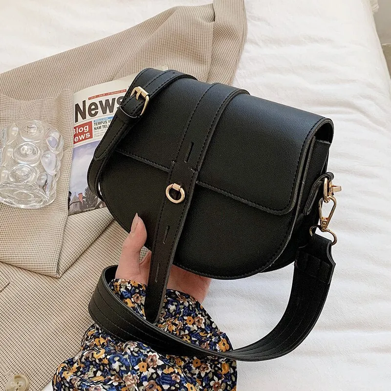 Christmas Gift с доставкой Branded Trendy PU Leather Saddle Crossbody Shoulder Bag for Women 2021 Spring  Summer Small Cute Handbags and Purses