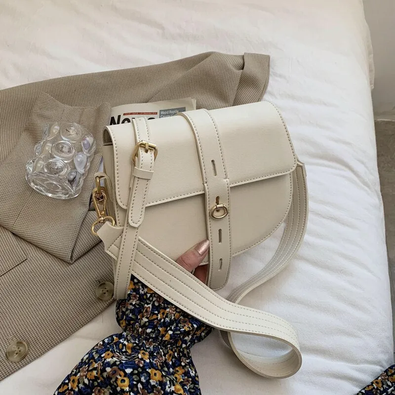 Christmas Gift с доставкой Branded Trendy PU Leather Saddle Crossbody Shoulder Bag for Women 2021 Spring  Summer Small Cute Handbags and Purses