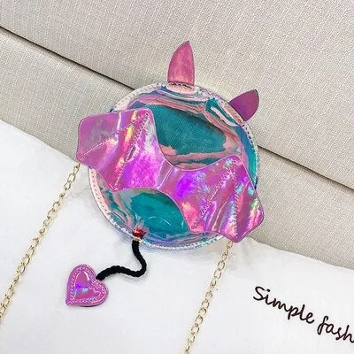 Christmas Gift Cute Little Monster Bat Small Round Bag Halloween Devil Handbag Cute Cartoon Women Chain Purses And Shoulder Bags With Tail New