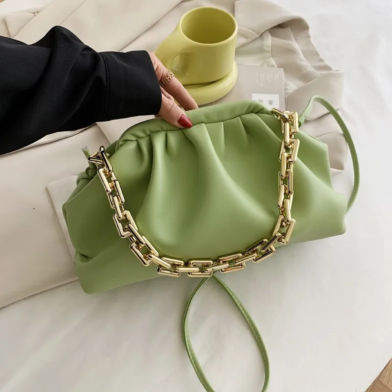 Christmas Gift Designer New Leather Leather Shoulder Bags for Women 2021 Summer Fashion Luxury Solid Color Cloud Bag Crossbody Handbag Purses
