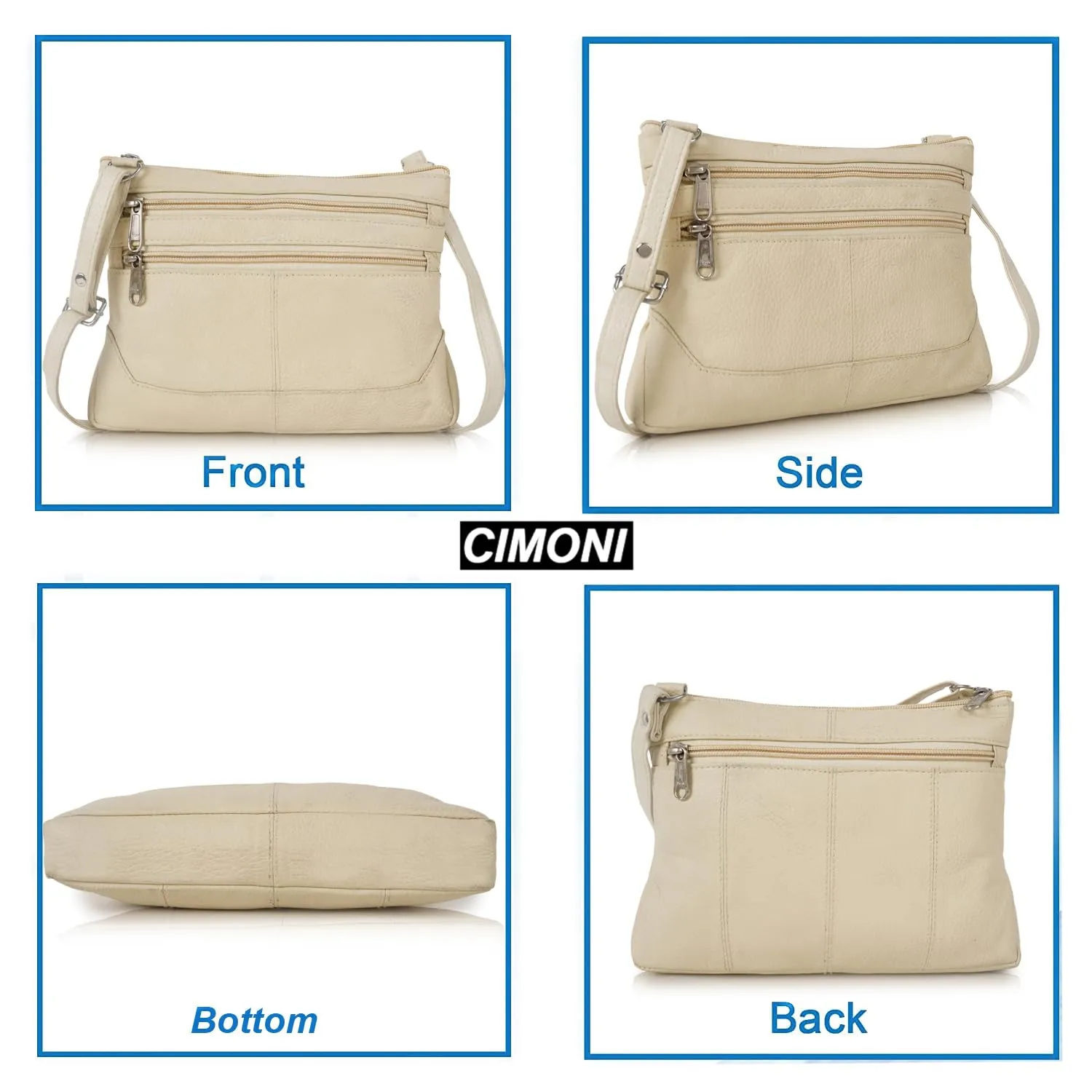 CIMONI® Premium Genuine Leather Hand Bag Casual & Trendy Purse Adjustable Strap Shoulder Crossbody Sling Bag for Women