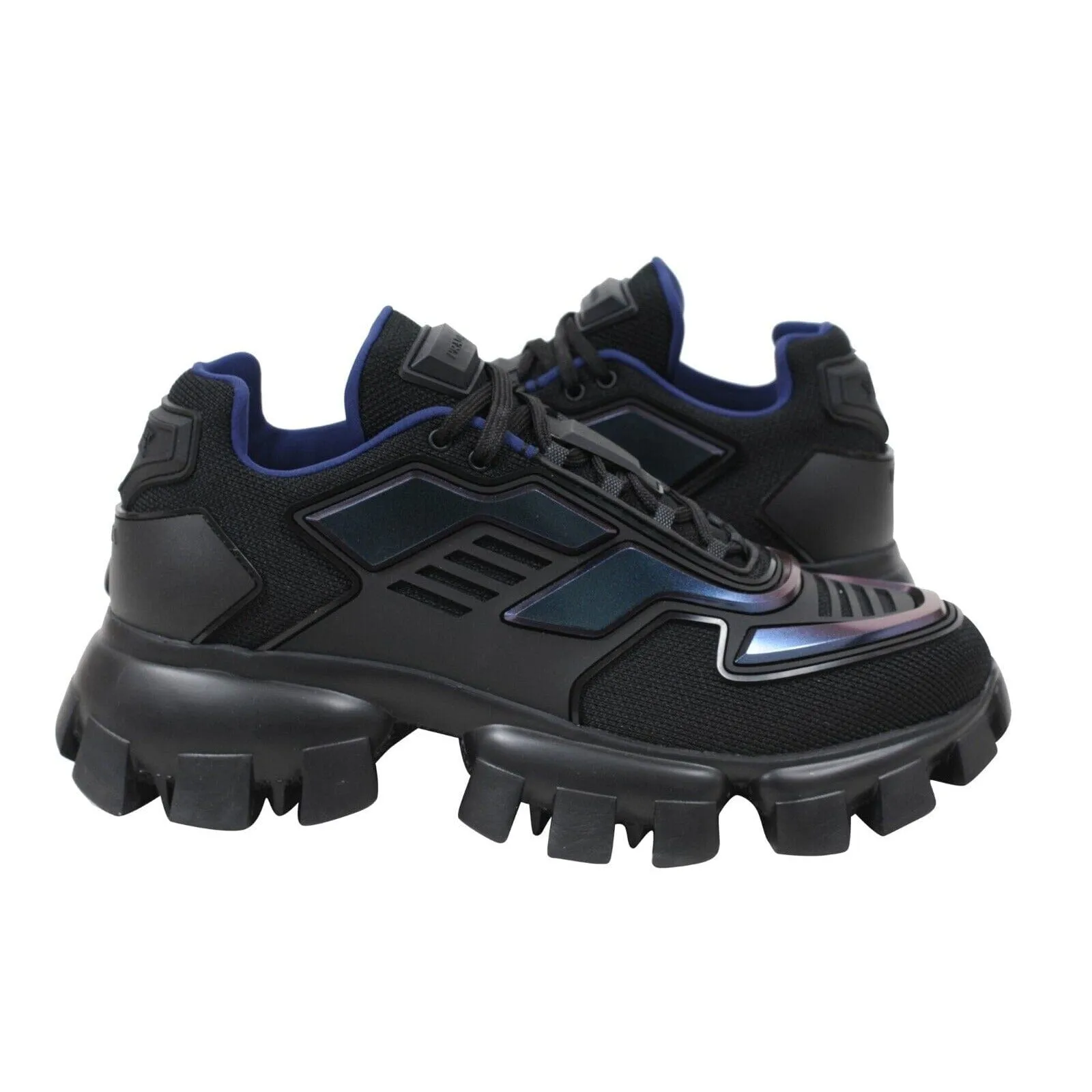 Cloudbust Thunder Uk7 US8 Black Blue Technical Fabric Low Top Sneakers