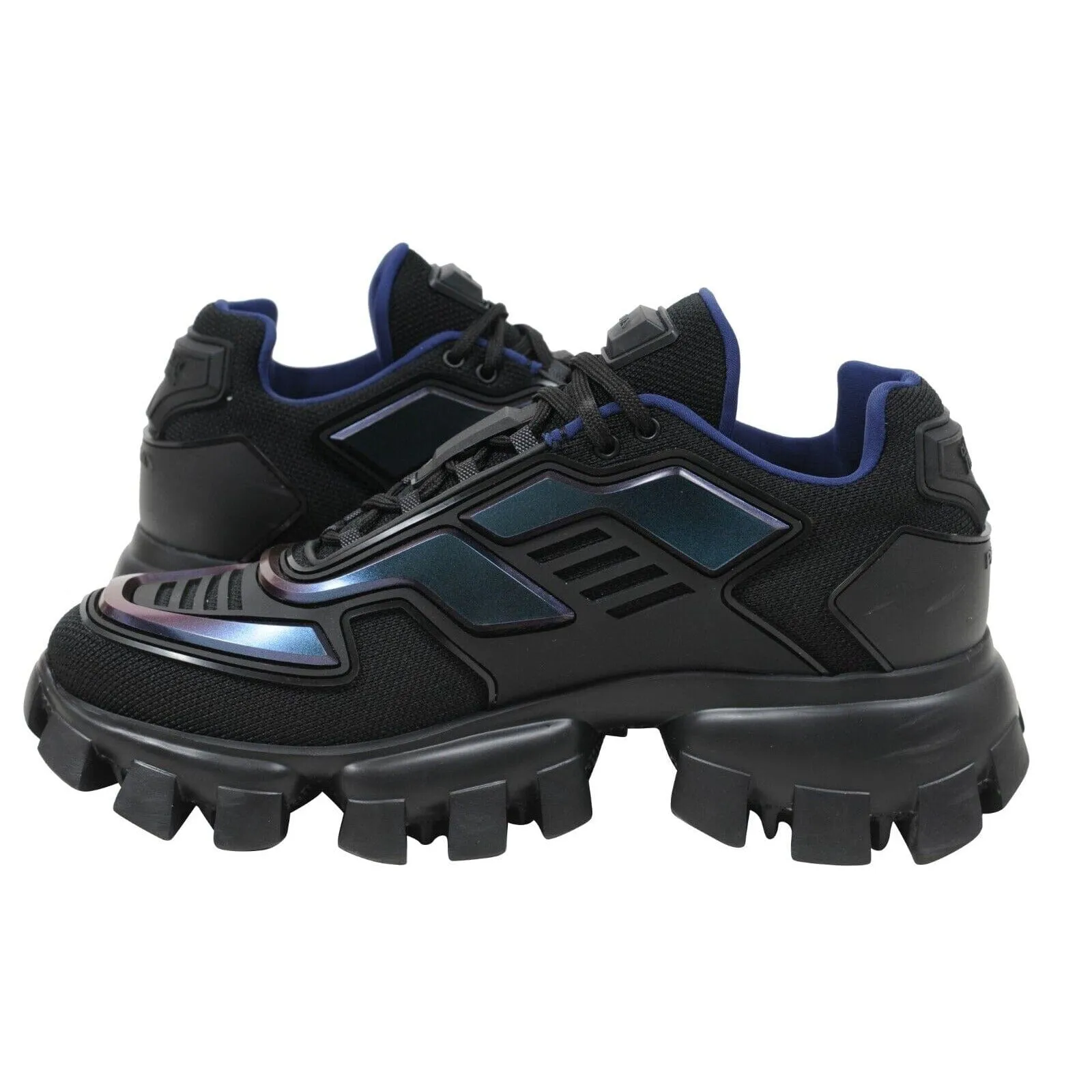 Cloudbust Thunder Uk7 US8 Black Blue Technical Fabric Low Top Sneakers