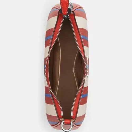 Coach Teri Shoulder Bag With Stripe Print Coated Canvas & Leather