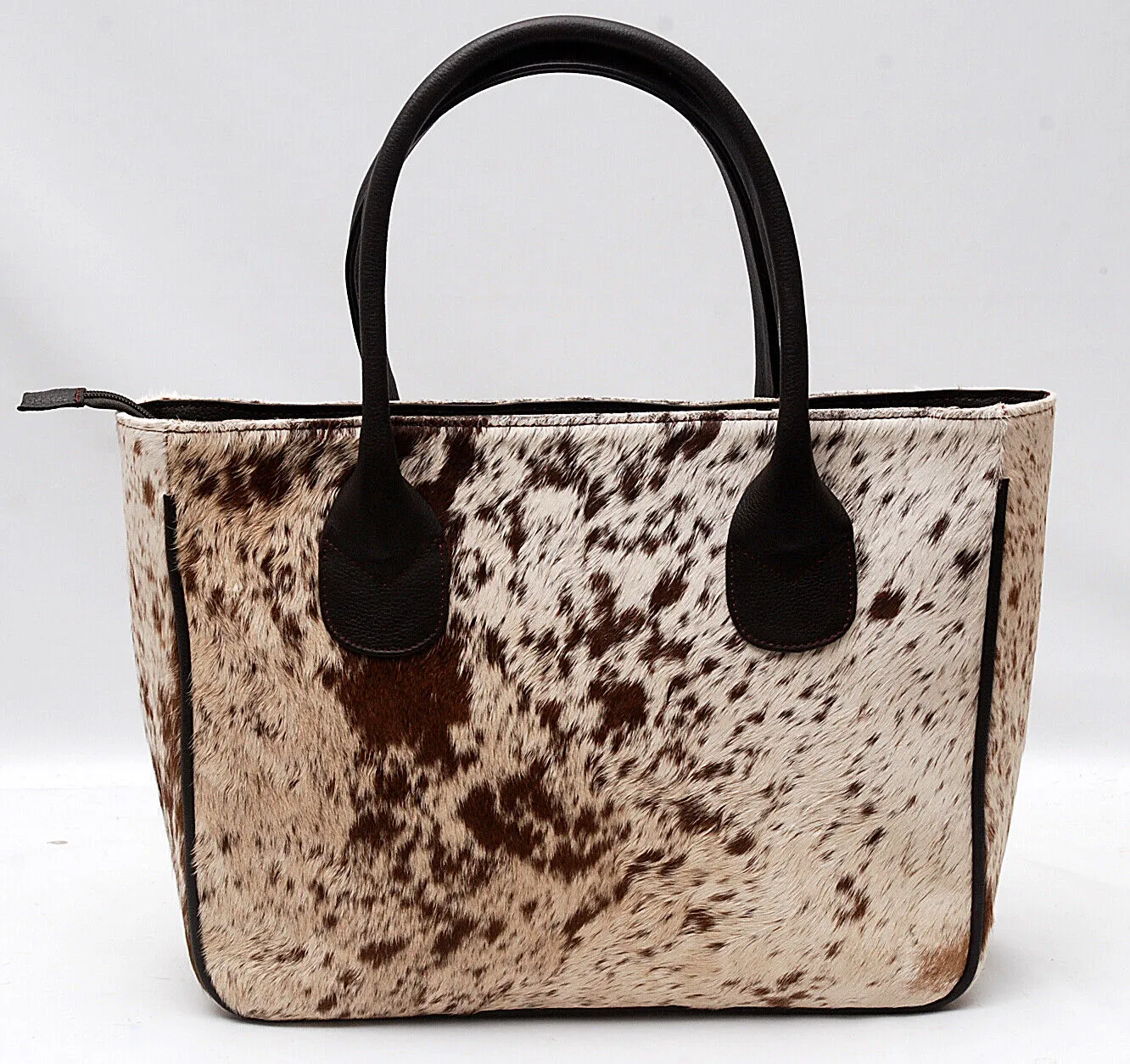 Cowhide hair purse speckled tricolor