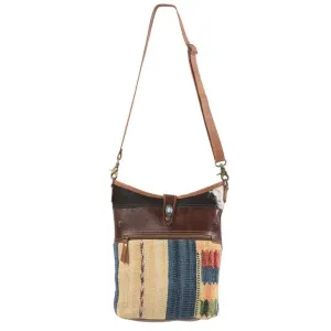 Cross Over to Style Fur/Leather Rug Crossbody Bag