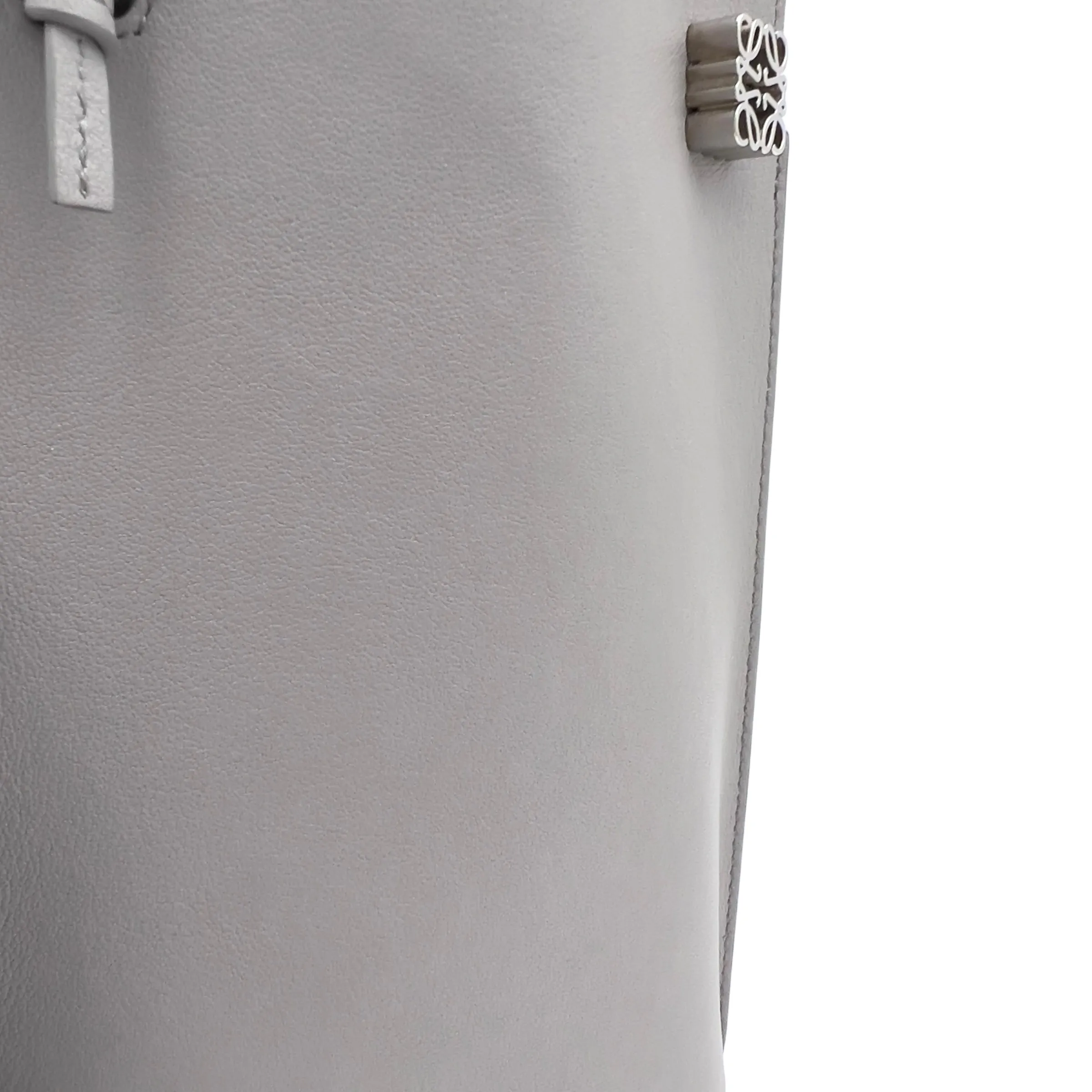 Dice Pocket Grey Crossbody Bag in Calfskin, Silver hardware