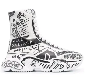 DOLCE & GABBANA - Daymaster graffiti-print mid-top sneakers