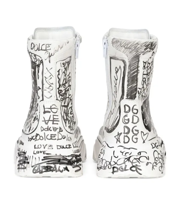 DOLCE & GABBANA - Daymaster graffiti-print mid-top sneakers