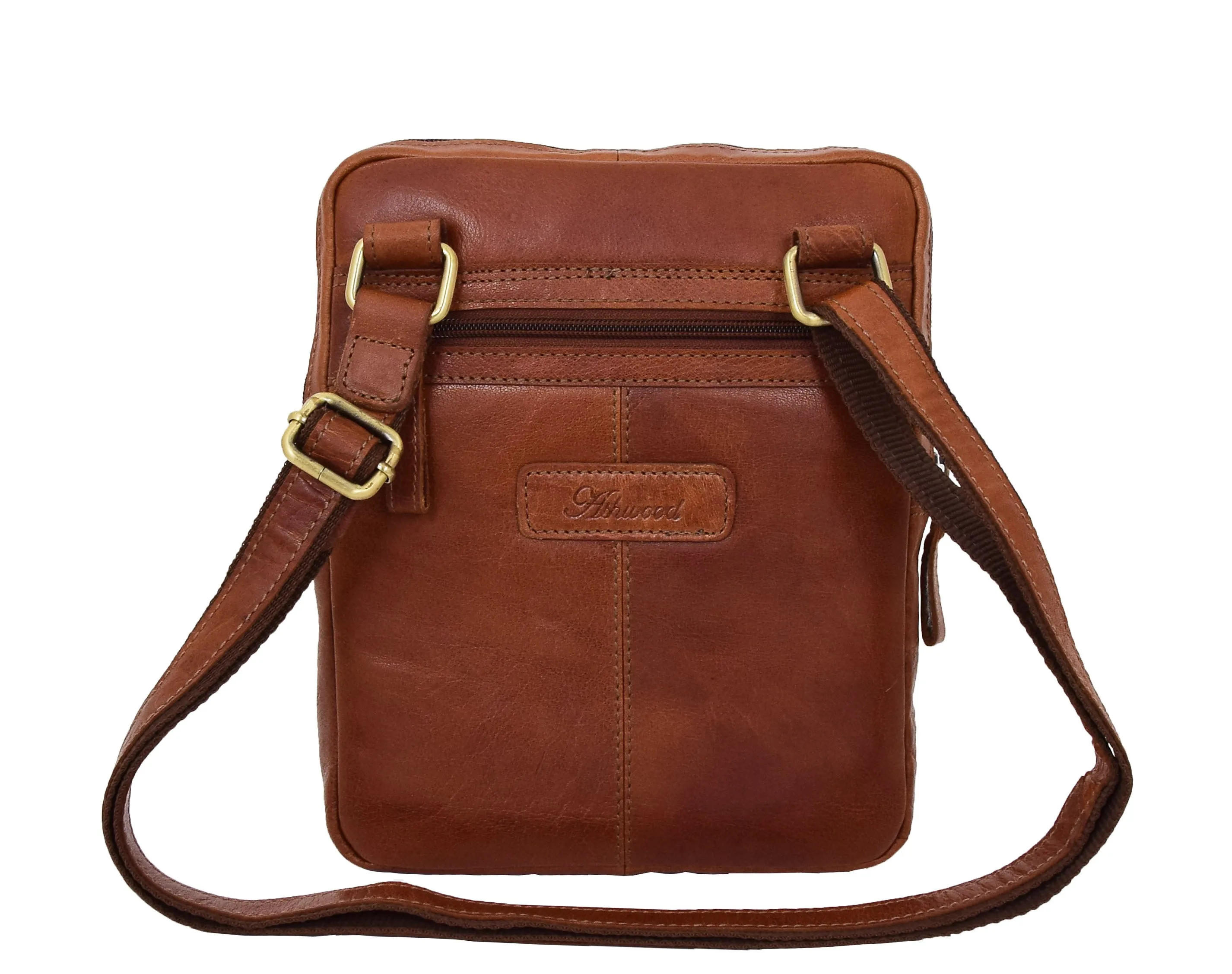 DR287 Real Leather Retro Cross Body Bag Classic Tan