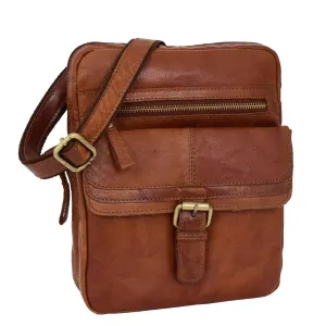 DR287 Real Leather Retro Cross Body Bag Classic Tan