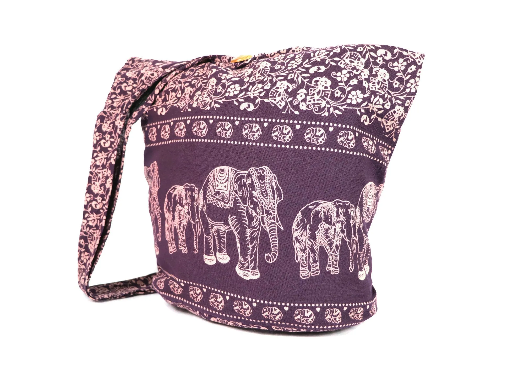 Elephant Hobo purses tote Shoulder Crossbody Bag Hippie Cotton Sling Bags
