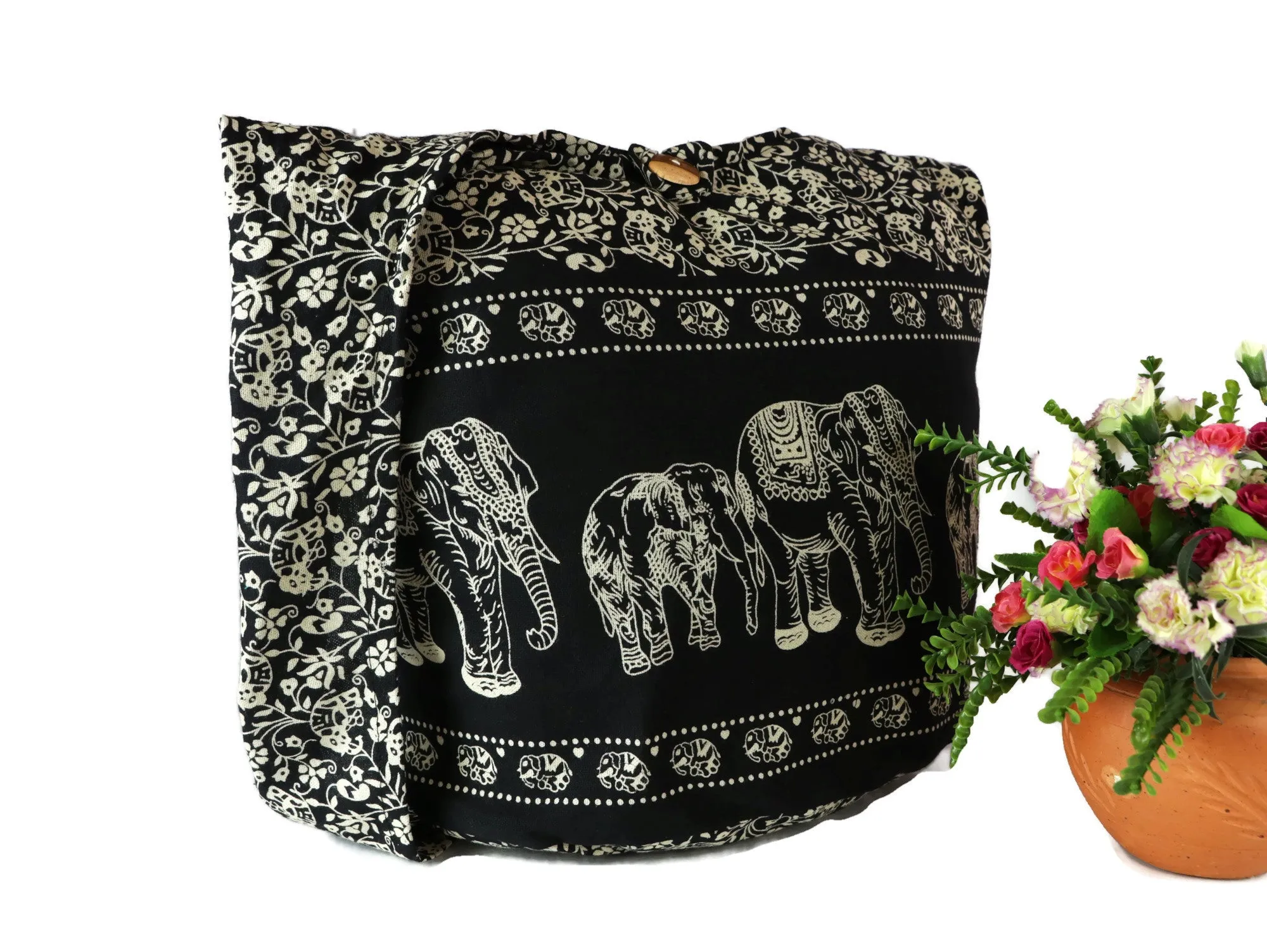 Elephant Hobo purses tote Shoulder Crossbody Bag Hippie Cotton Sling Bags