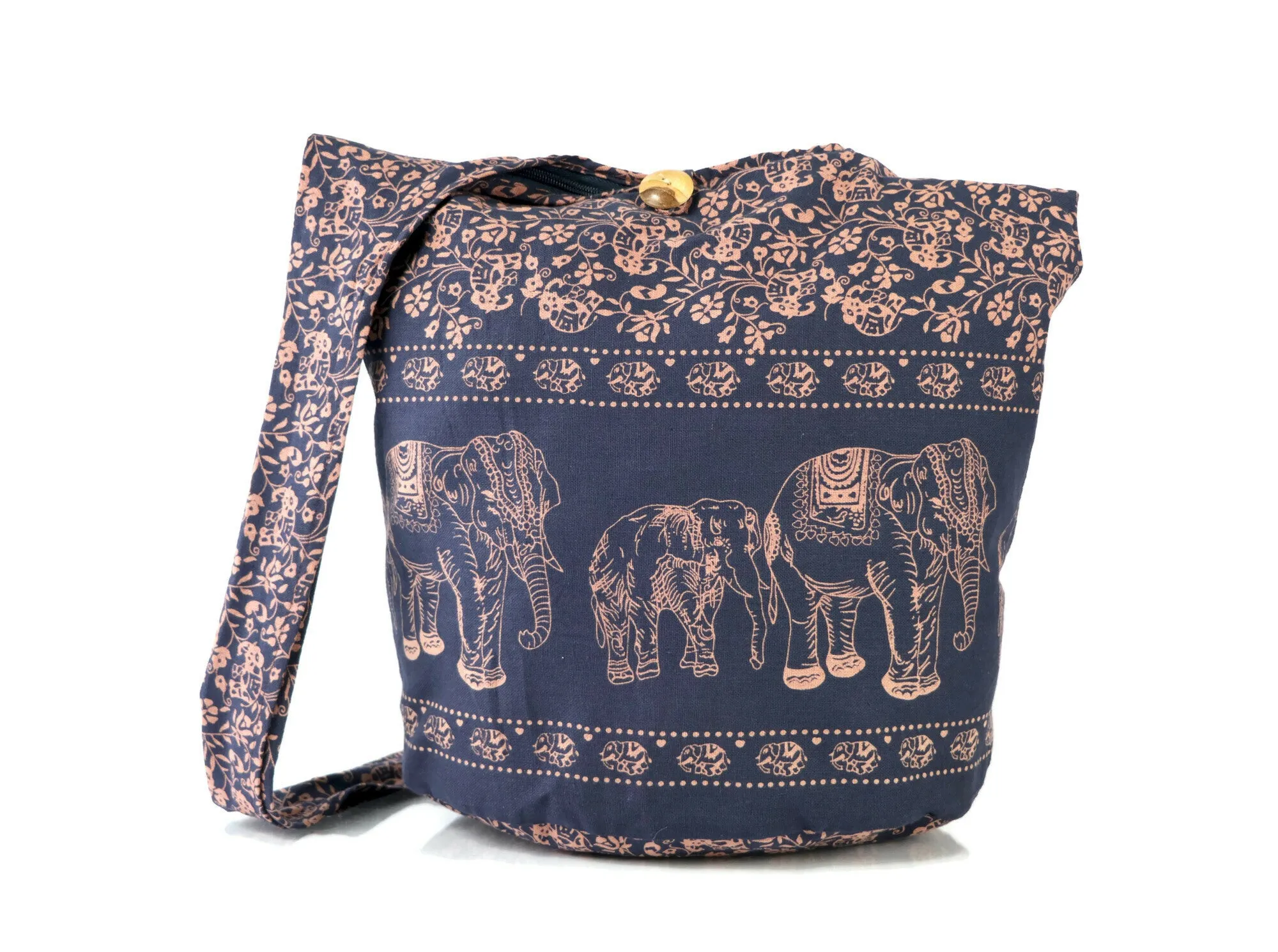 Elephant Hobo purses tote Shoulder Crossbody Bag Hippie Cotton Sling Bags