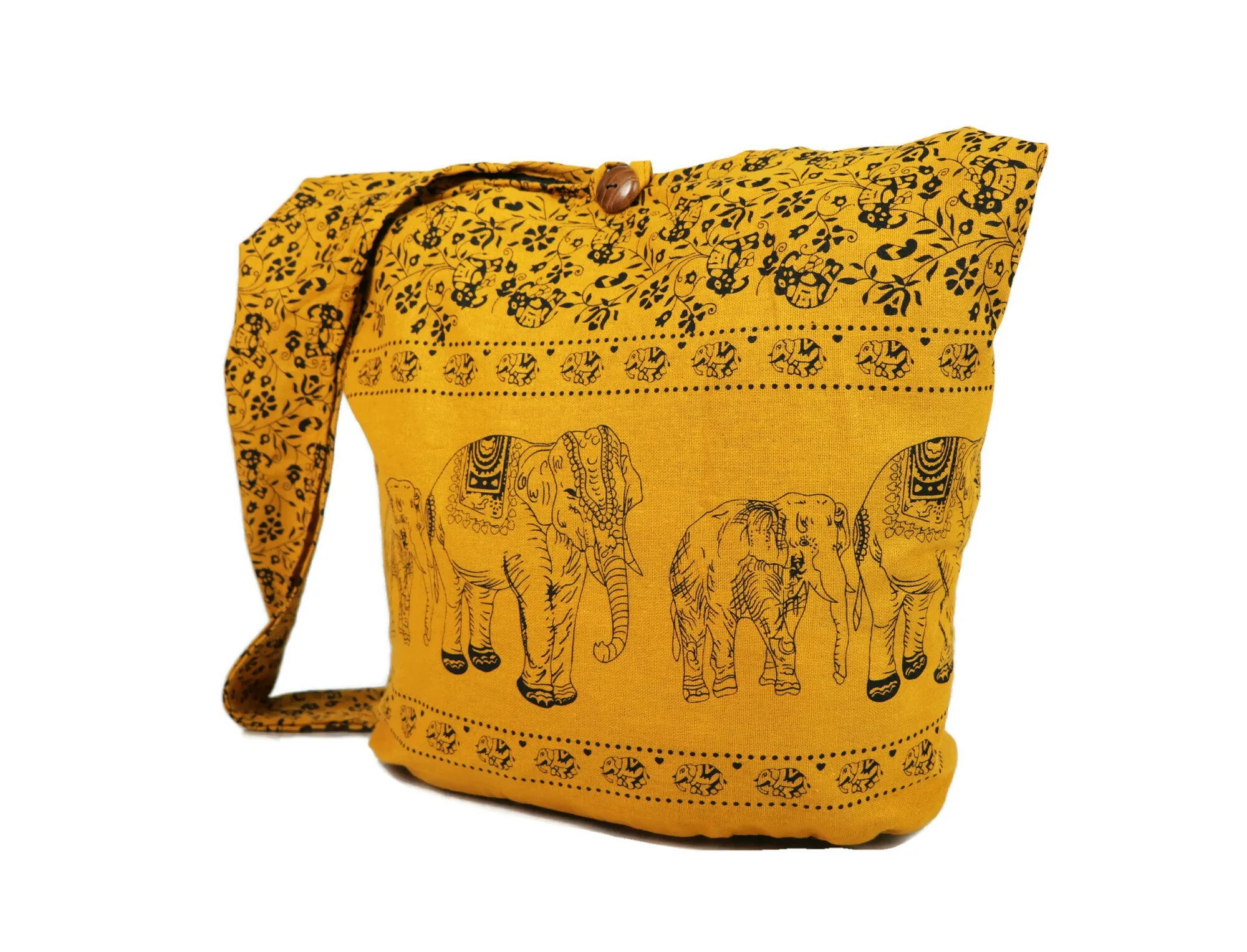 Elephant Hobo purses tote Shoulder Crossbody Bag Hippie Cotton Sling Bags