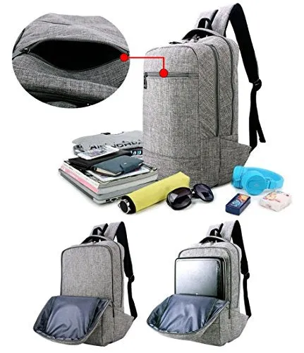 Fashion Pure Color College Business Backpack Lightweight Travel Rucksack For 15 15.6 Inch Laptop