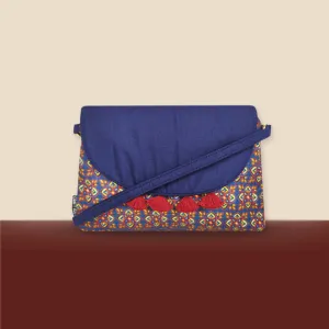 Flap Tassel Sling Bag- Blue Knot