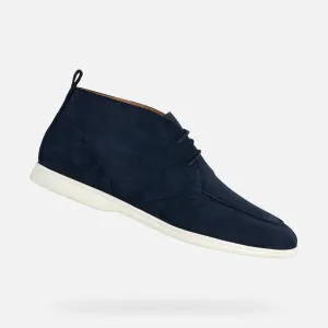 Geox Navy Suede Shoes Venzone Man