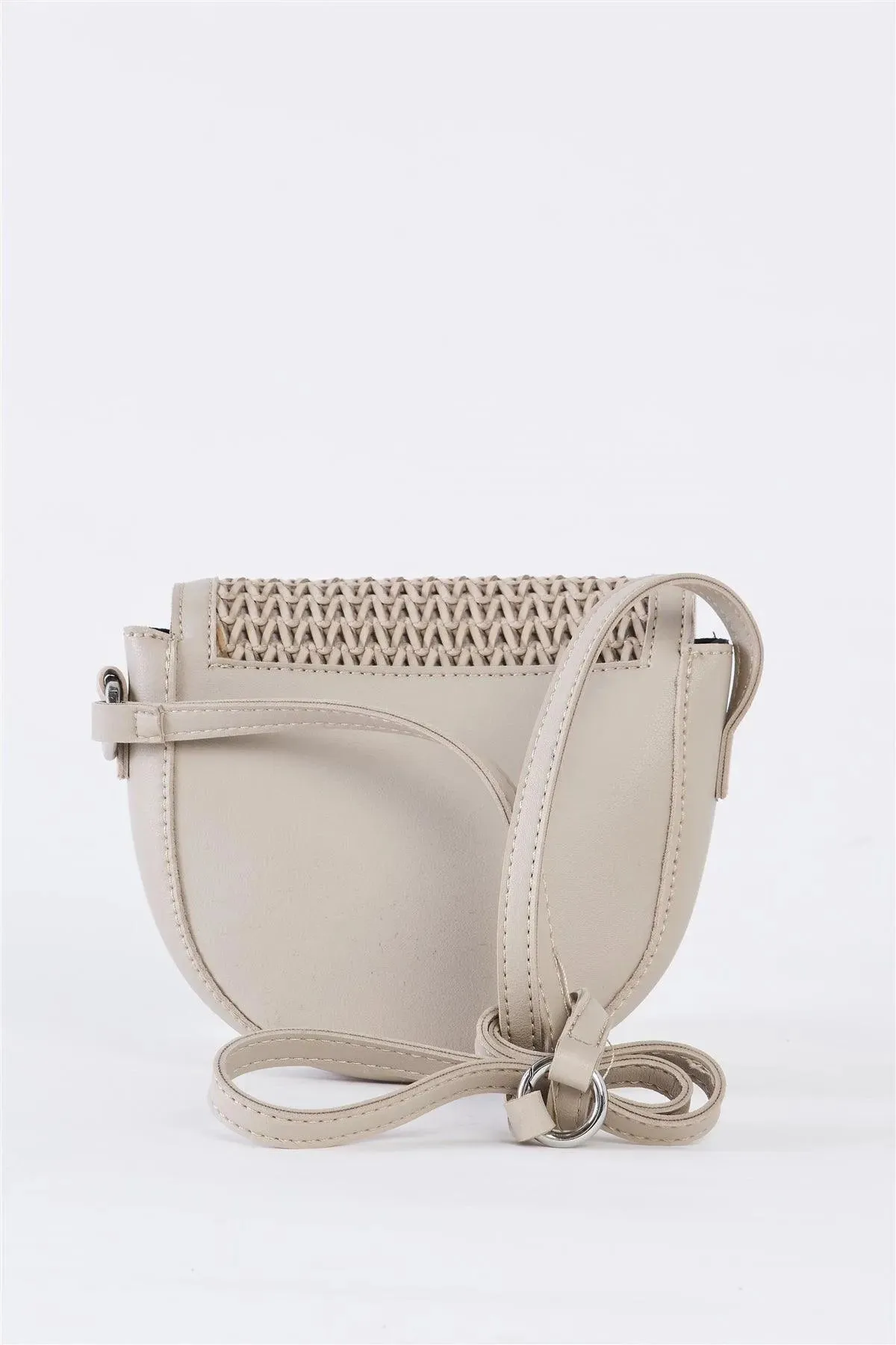Grey Basketweave Saddle Crossbody Bag /3 Bags