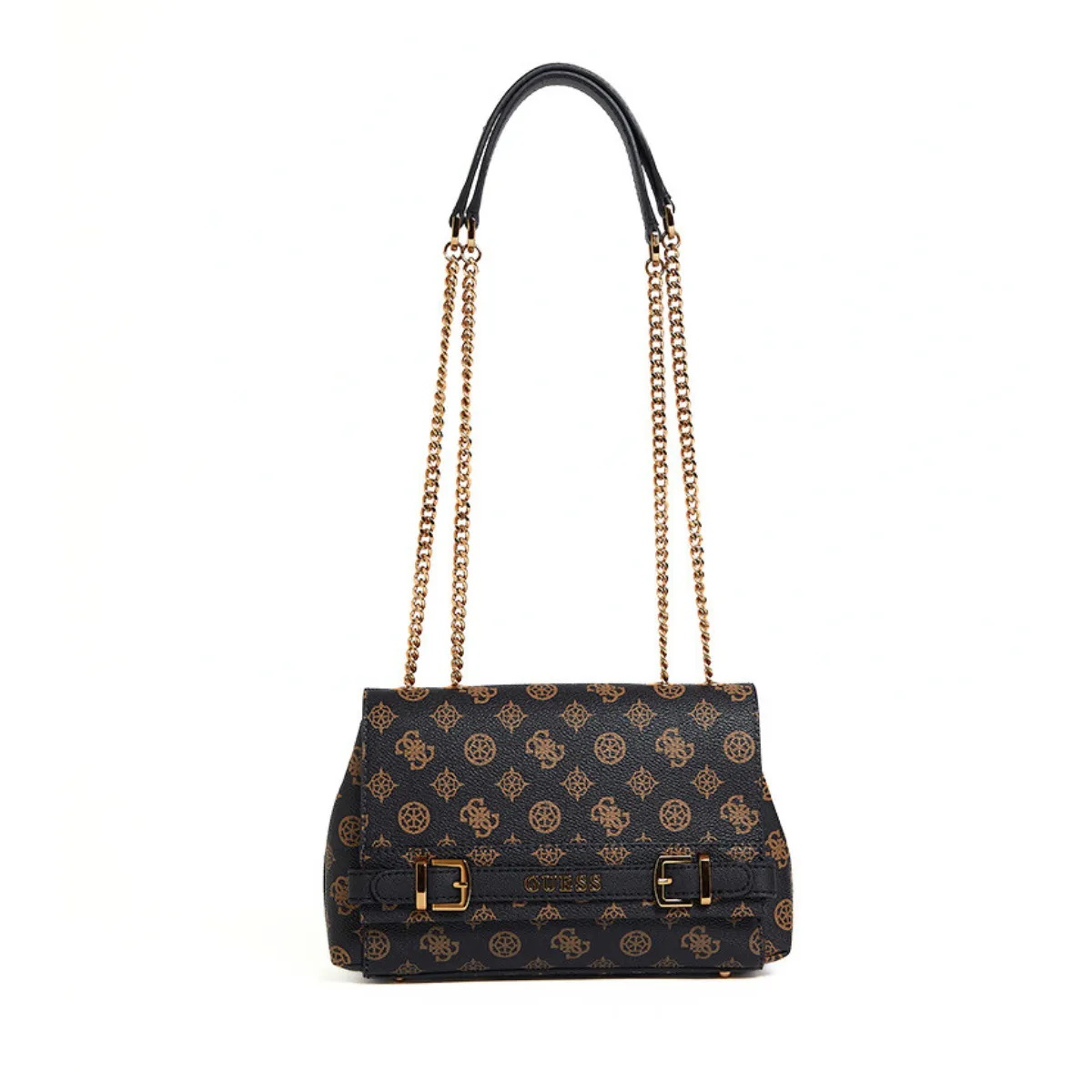 GUESS SESTRI Monogram Convertible Crossbody Bag - BRN