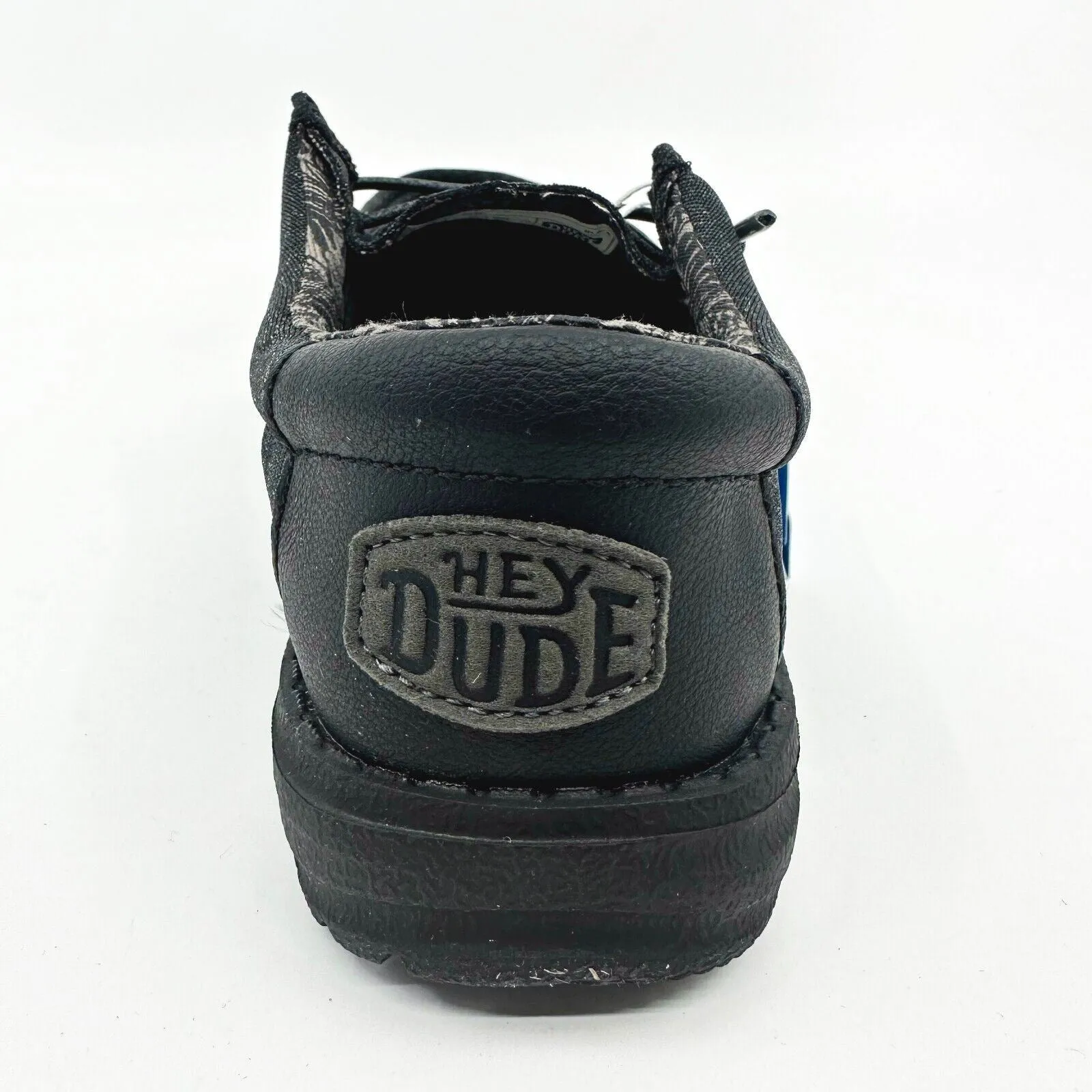 Hey Dude Wally Youth Basic Black Kids Comfort Slip On Shoes