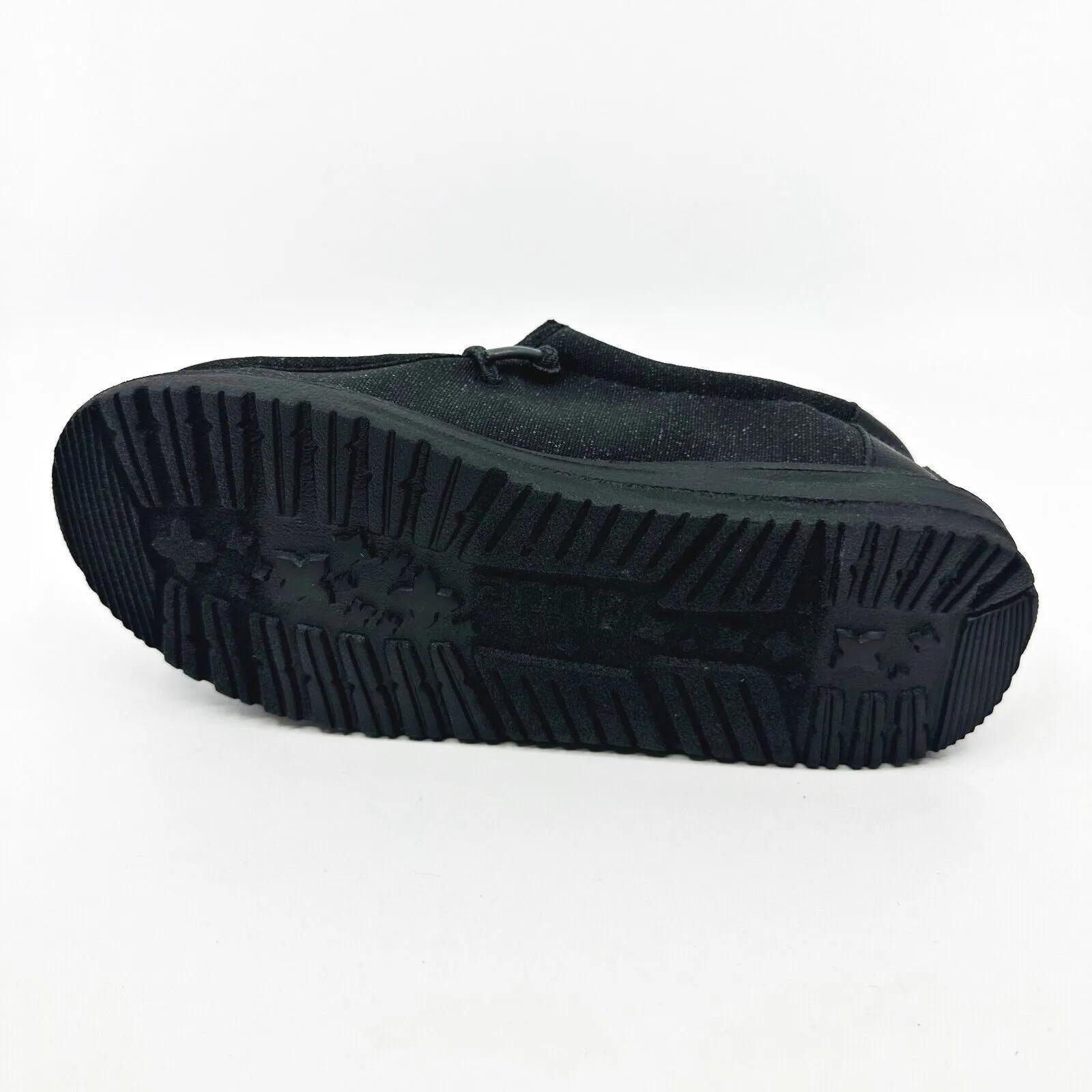 Hey Dude Wally Youth Basic Black Kids Comfort Slip On Shoes