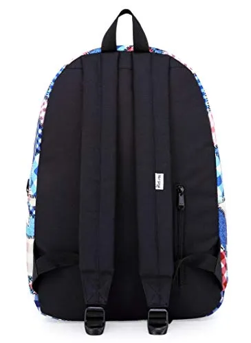 hotstyle TRENDYMAX Backpack Cute for School | 16"x12"x6" | Holds 15.4-inch Laptop | Plaid Patch Pattern