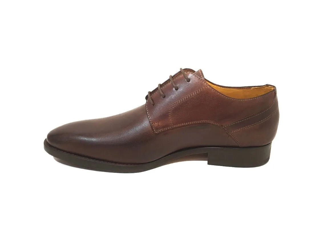 Imaschi Gold 2867B Vitello Brandy Brown 4 Eyelet Shoe Made In Italy