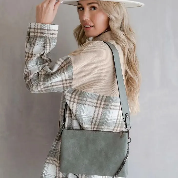 Izzy Crossbody Bag with Chain Strap | Beige