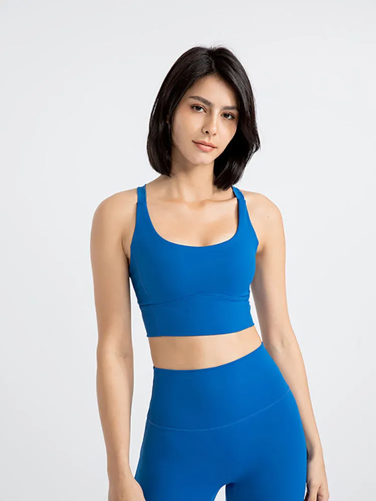 Lace Sling Dance Bra Push Up Wearable Shockproof Yoga Tank Top