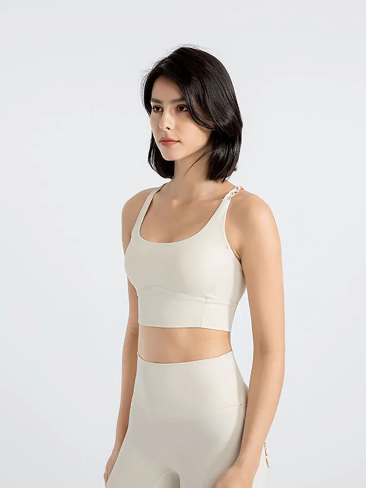 Lace Sling Dance Bra Push Up Wearable Shockproof Yoga Tank Top
