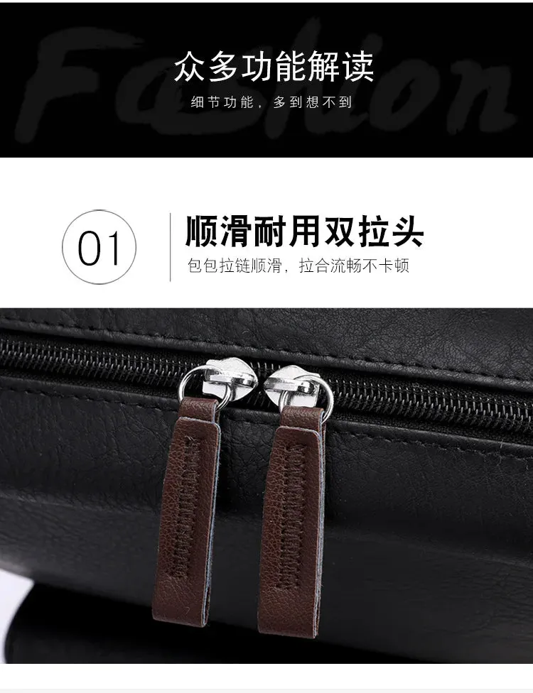 Leather Shoulder Backpack Waterproof Men Retro Large Capacity Casual Business Laptop Bags for Students Schoolbag Travel Fashion