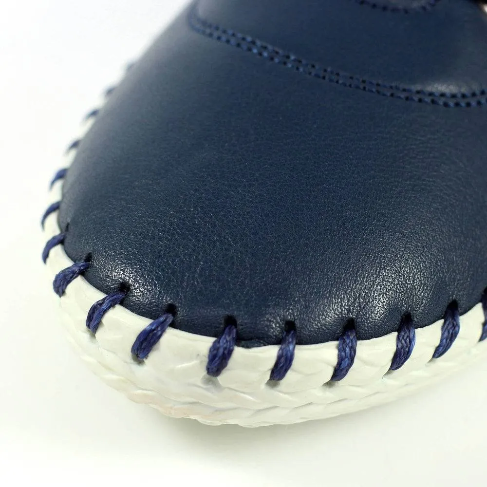 Lunar Shoes St Ives Leather Mock Lace Up Plimsoll