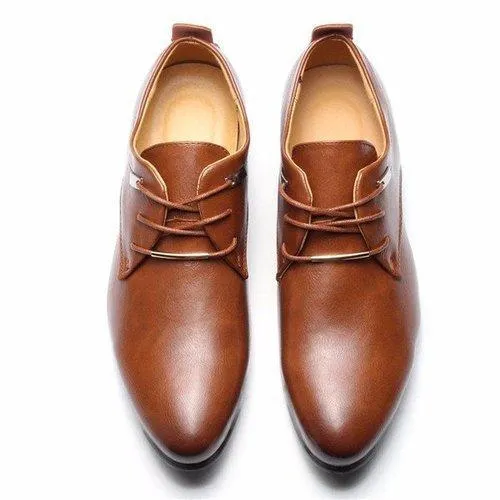 Men European Style Pointed Toe Lace Up Flat Oxford Formal Business Shoes
