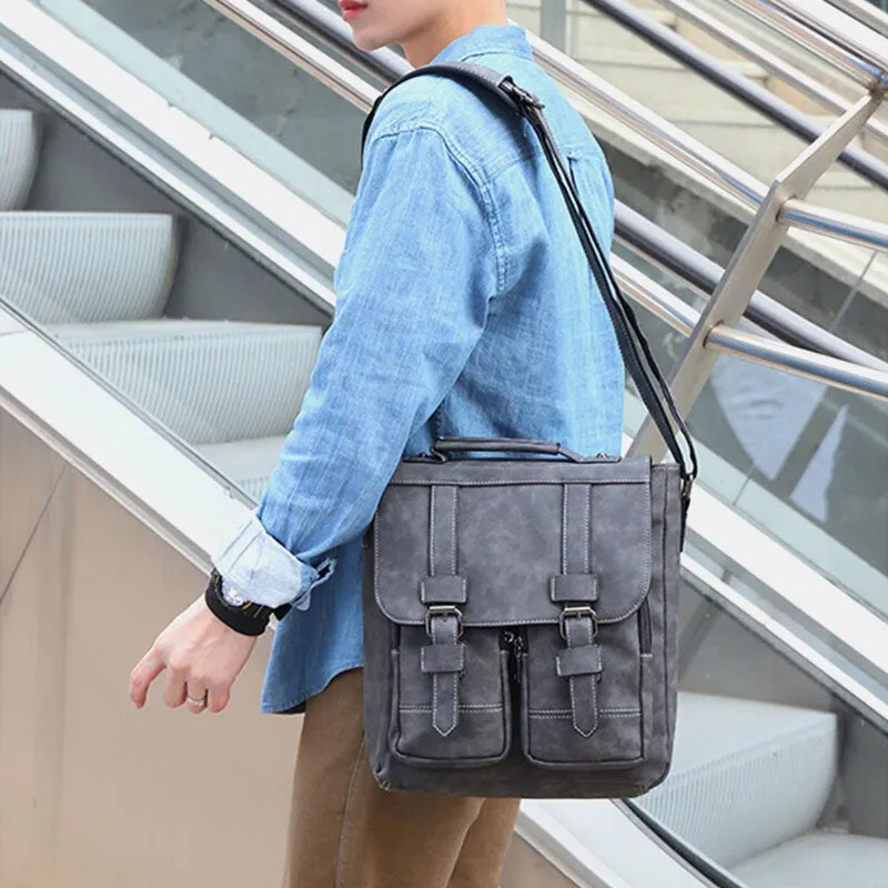 Men Faux Leather Retro Multi-pocket Multifunction Crossbody Bag Shoulder Travel