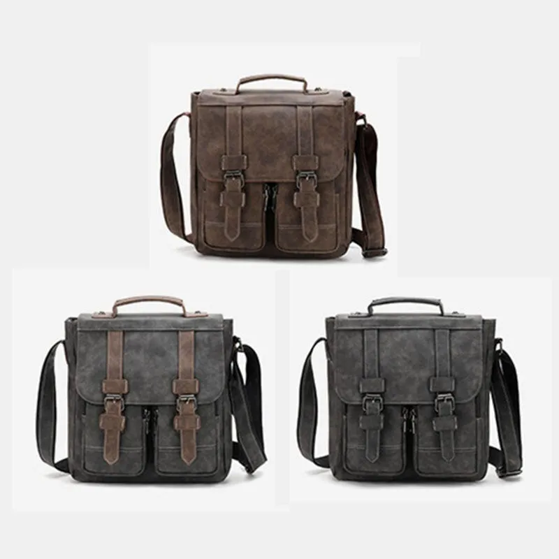 Men Faux Leather Retro Multi-pocket Multifunction Crossbody Bag Shoulder Travel